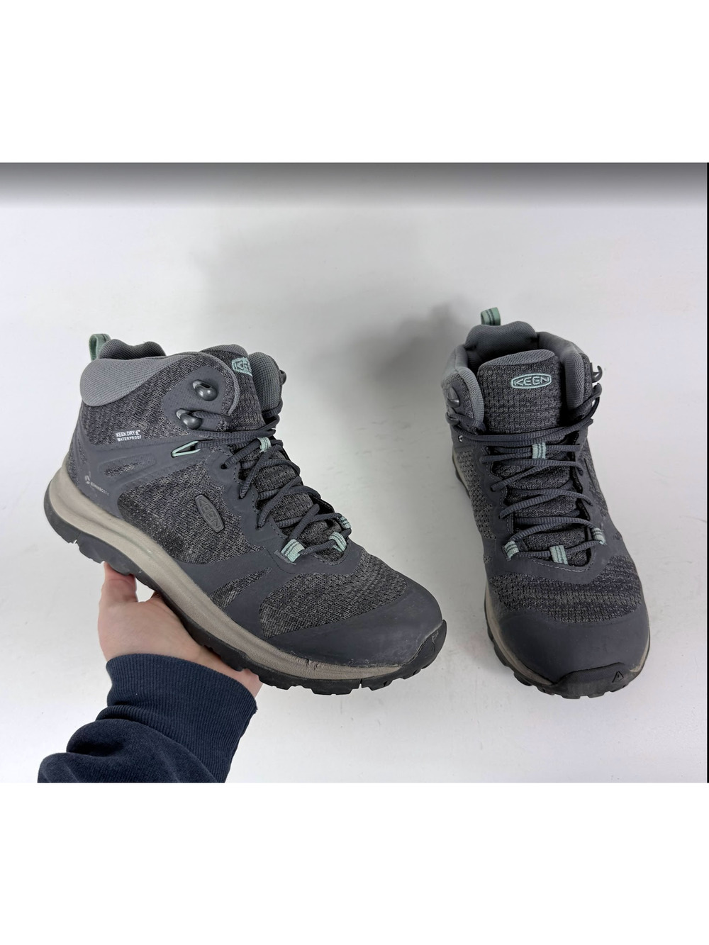 Keen Terradora II Mid Hiking Boot Women's 7.5 Magnet Ocean Wave Mesh Waterproof